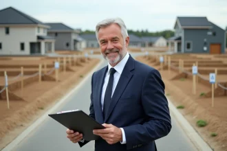Agent immobilier avec un terrain en lotissement