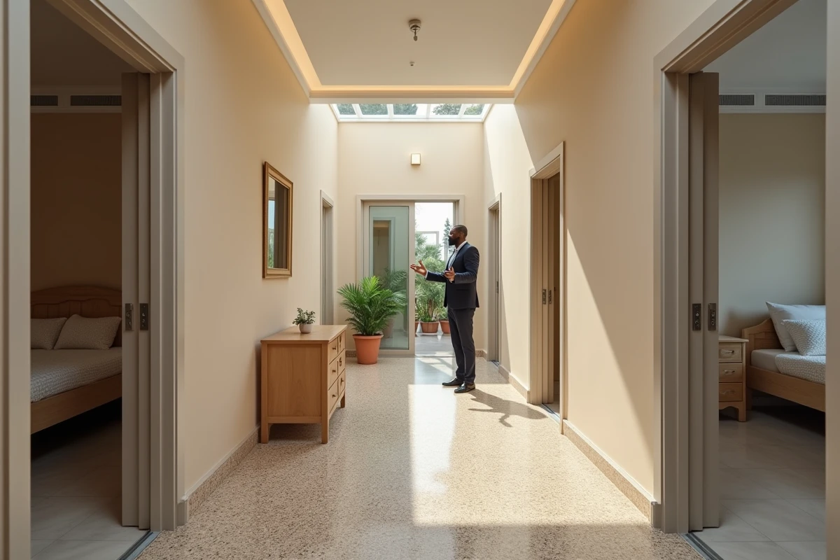 Comparaison appartement meublé et vide dans un immeuble résidentiel à Abidjan
