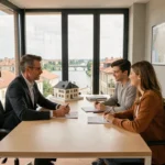 Courtier en prêt immobilier en Haute-Garonne conseillant un couple pour un achat immobilier à Toulouse