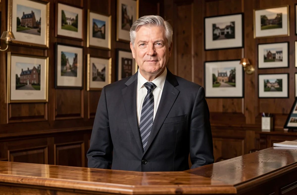 Agent de Faure Immobilier dans une agence traditionnelle bien établie en Isère avec décoration classique