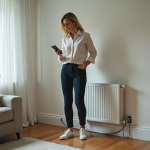 Femme inquiète examine dégâts d'eau dans un appartement