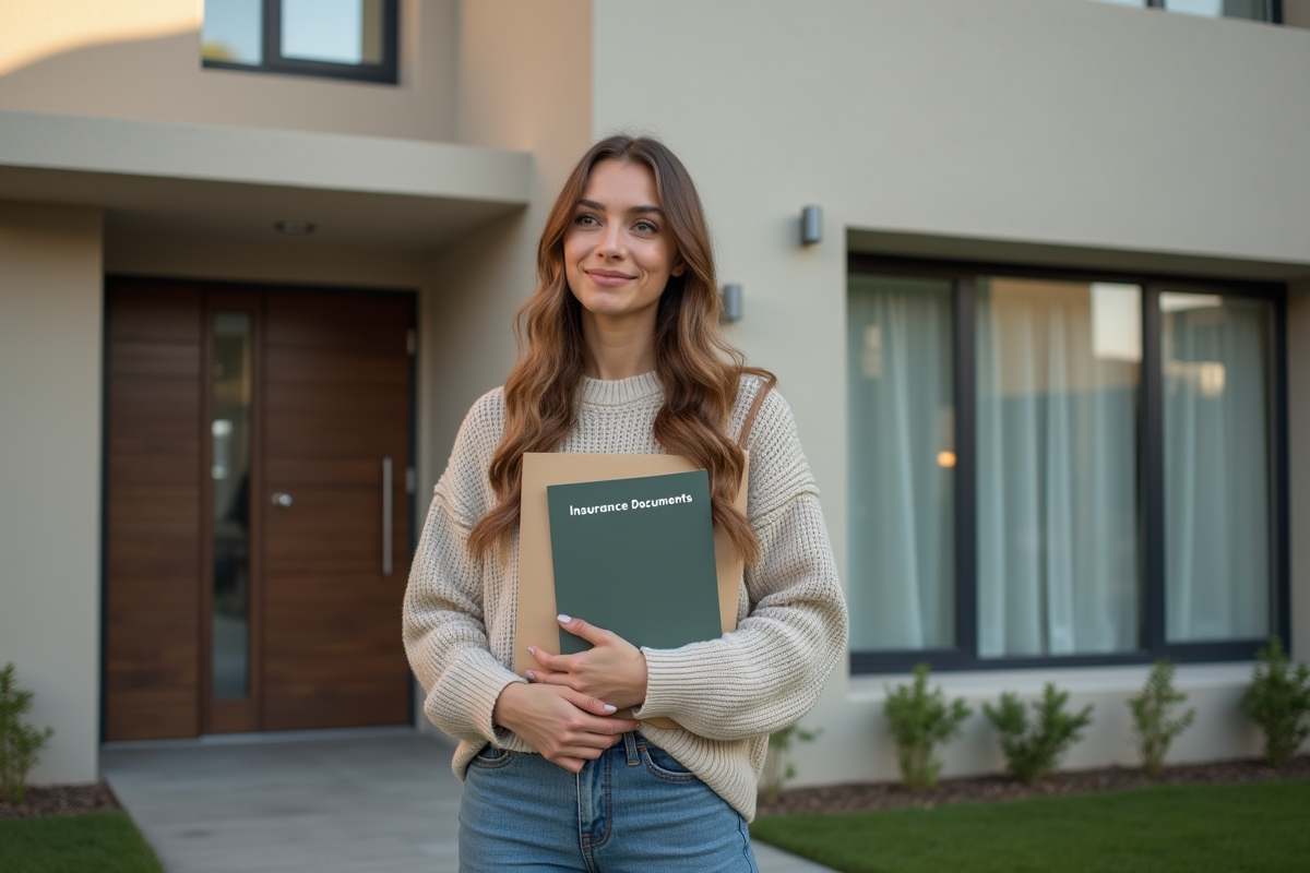 Jeune femme tenant un dossier d