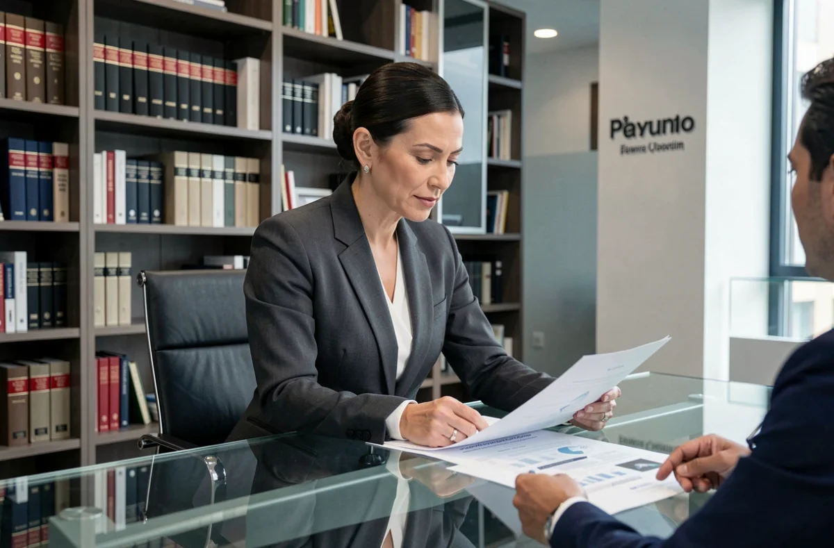 Professionnelle de MDC Gestion Privée en réunion de conseil en investissement immobilier dans un bureau moderne en Isère